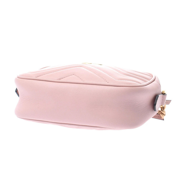 GUCCI GG Marmont Shoulder Bag Pink Calfskin